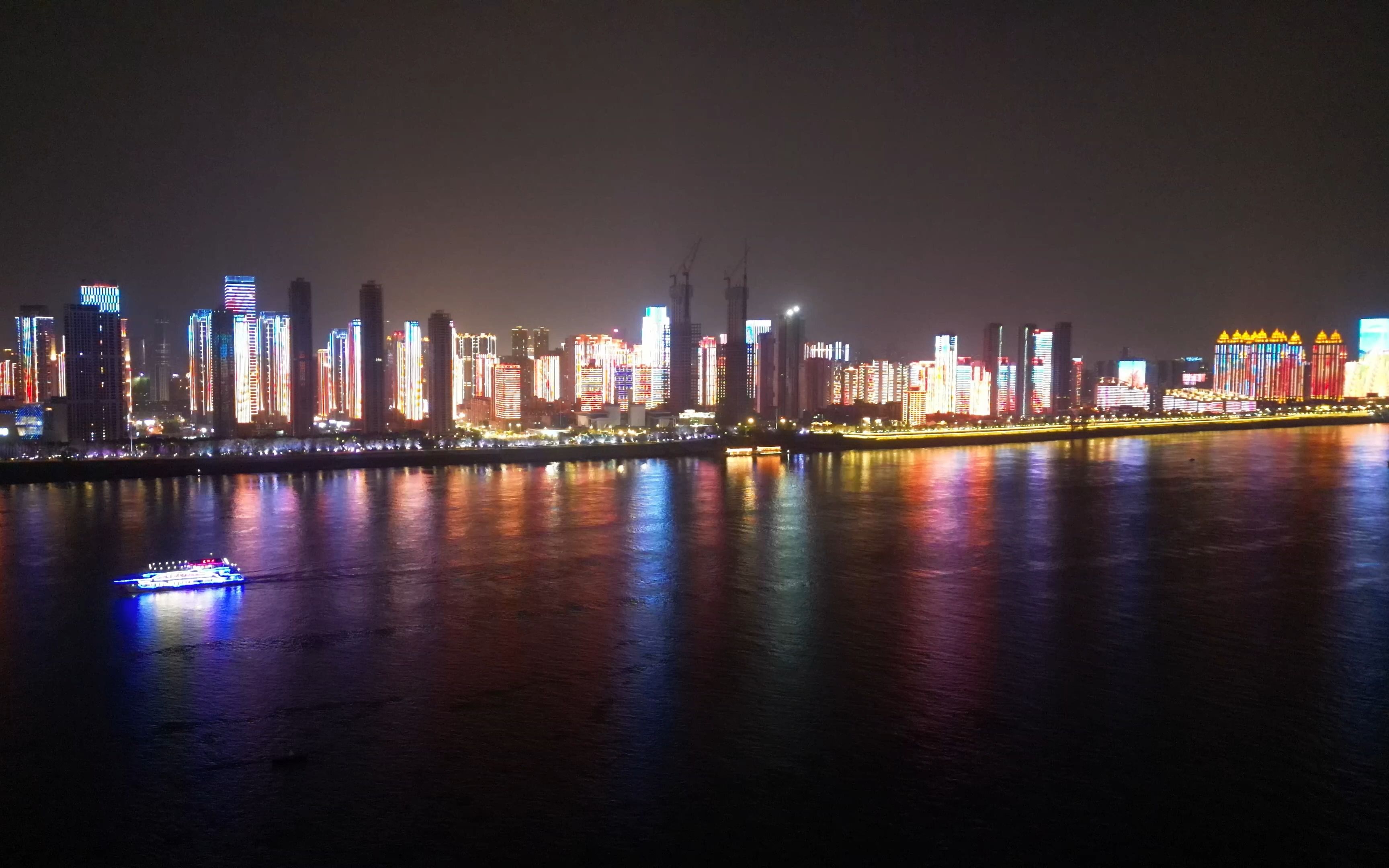 汉口江滩夜景图片