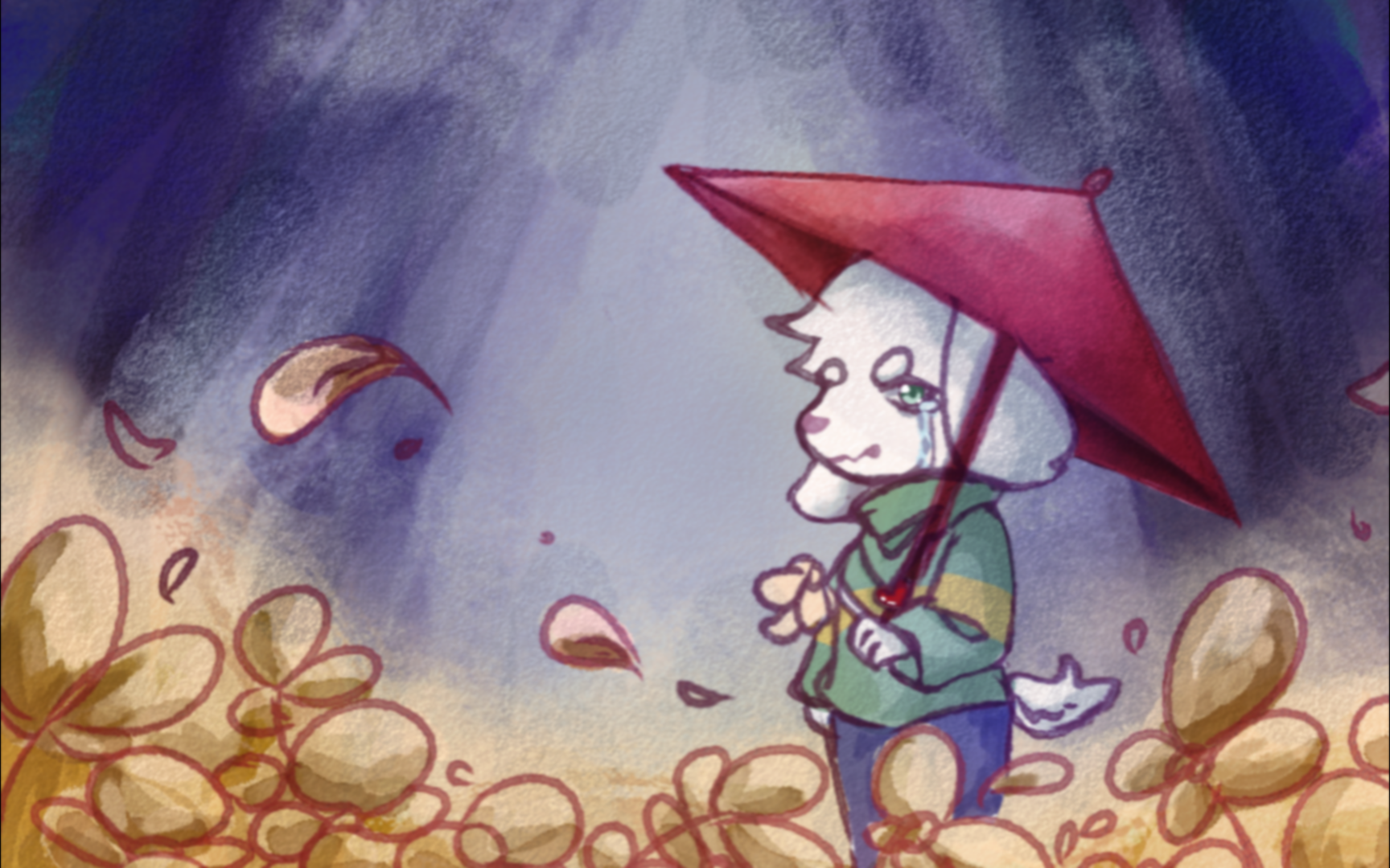 传说之下——等待(绘画过程)