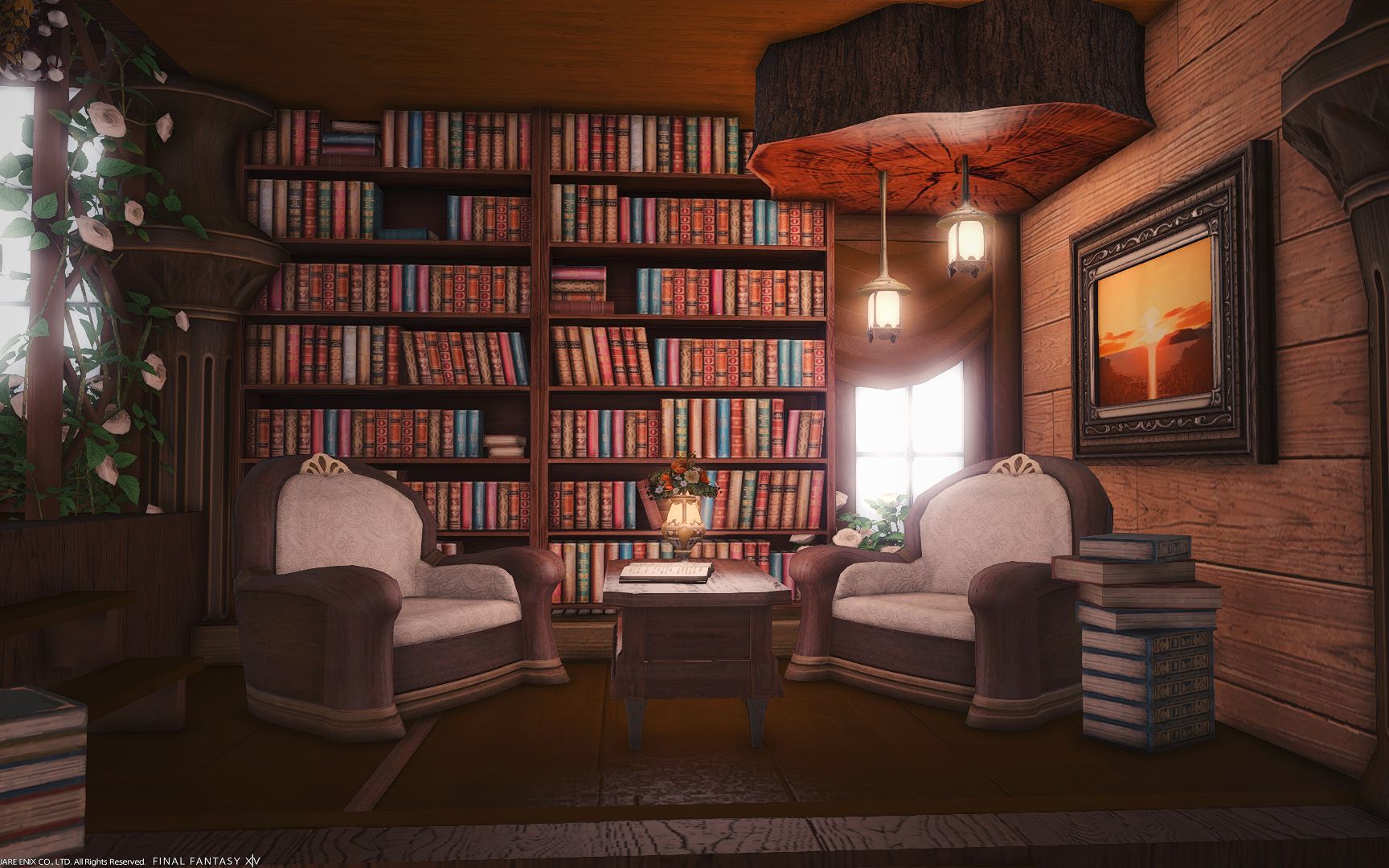 【ff14装修】m房 | 森系 | 小瀑布 | 占星屋