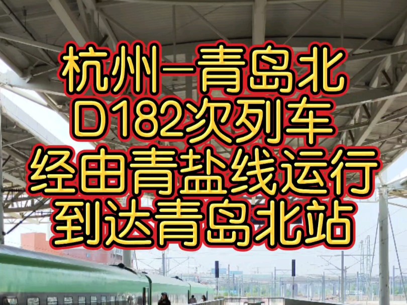 上海局开行的 杭州青岛北 D182次长编组CR200J动集列车经由青盐线运行,到达青岛北站.哔哩哔哩bilibili