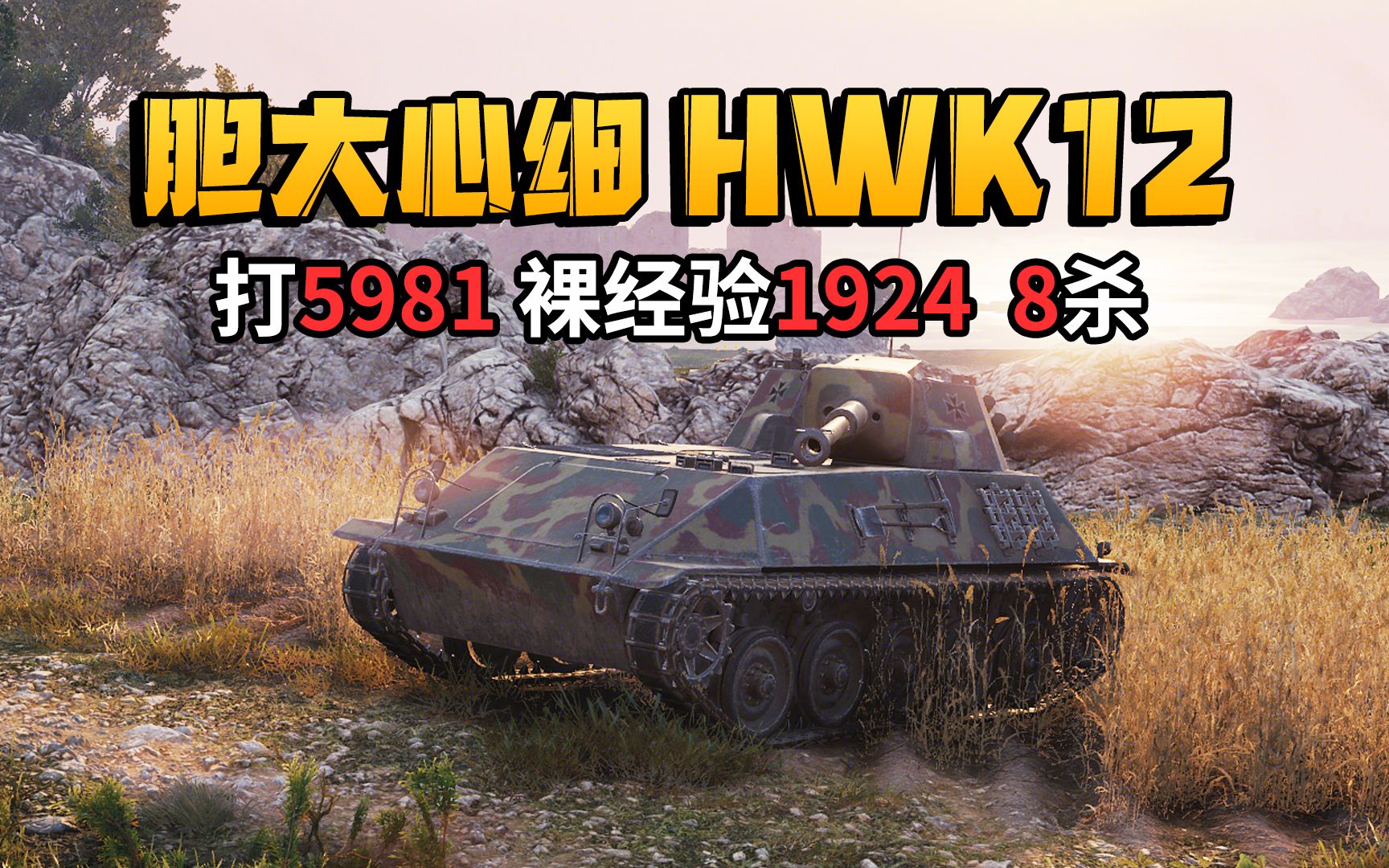 【坦克世界】HWK12胆大心细 1924裸经验5981伤害8杀9级房翻盘哔哩哔哩bilibili