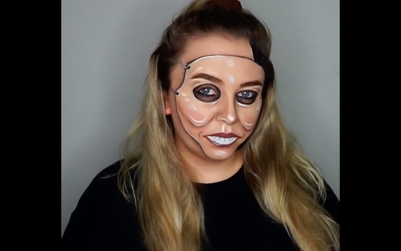 妹子教你画木偶面具妆容