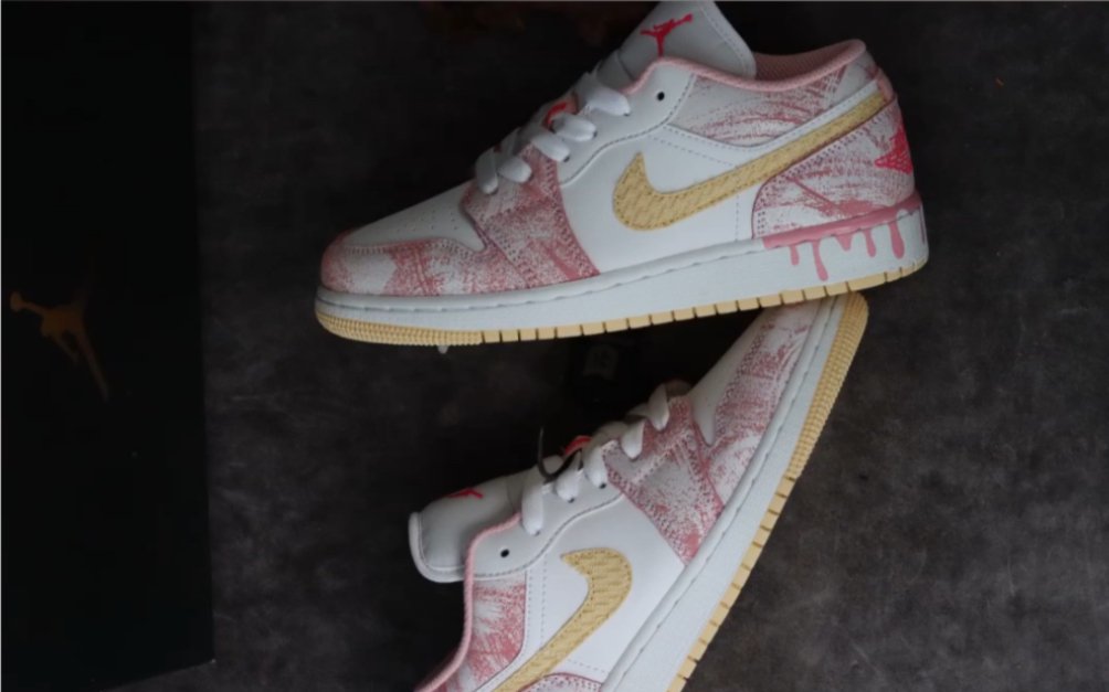 【独家实拍】air jordan 1 low 冰淇淋粉白