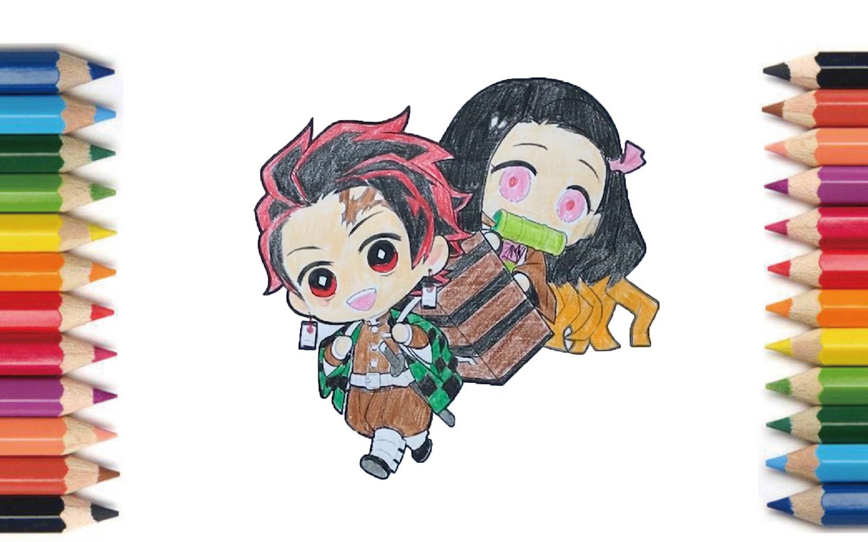 tanjiro and nezuko 【涂色】鬼灭之刃 灶门炭治郎和灶门祢豆子
