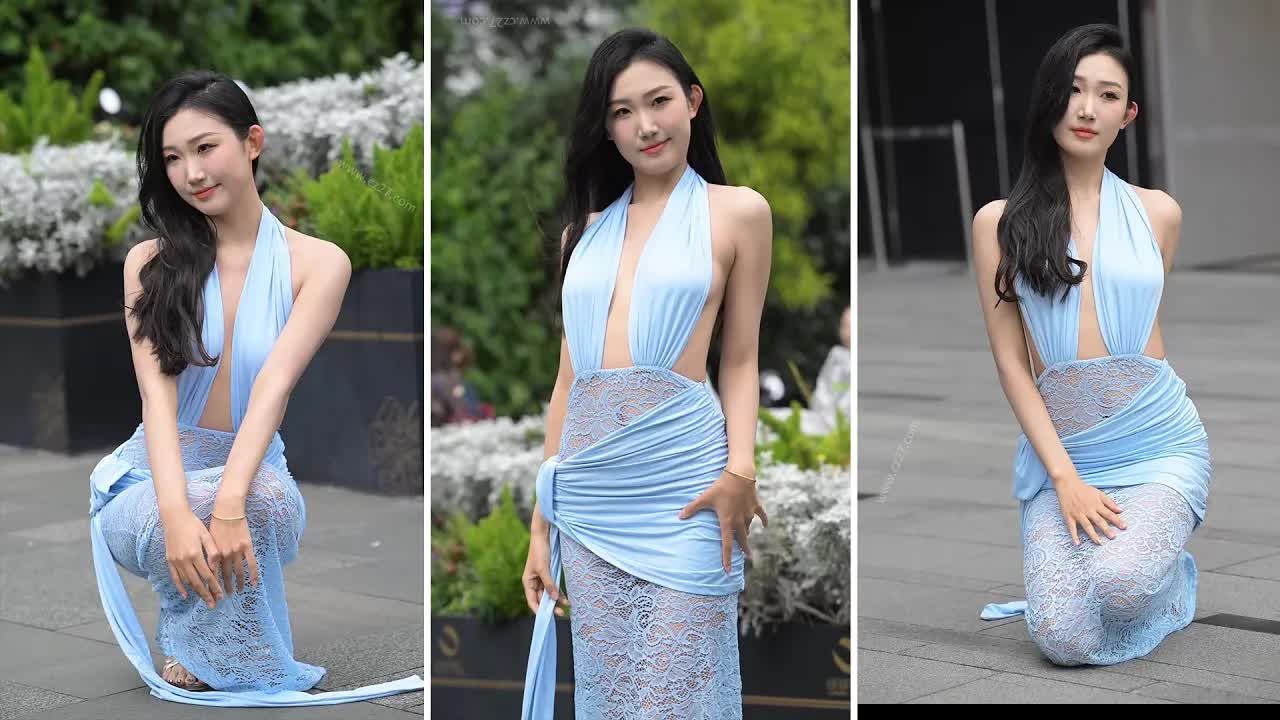 蔚蓝调立体垂坠蕾丝