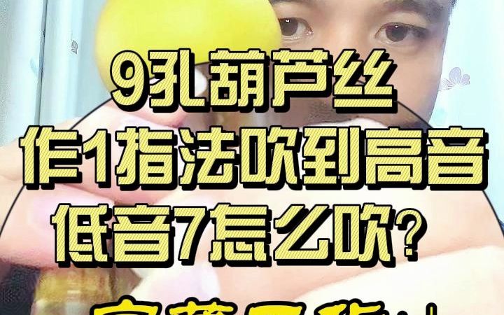 9孔葫芦丝作1指法,低音7怎么吹?听廖老师讲解哔哩哔哩bilibili