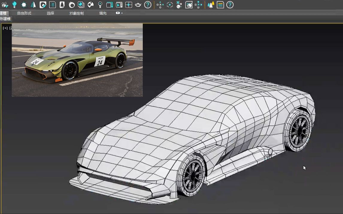 【3dmax跑车建模】从零开始教你制作一辆超跑,简单游戏汽车载具模型
