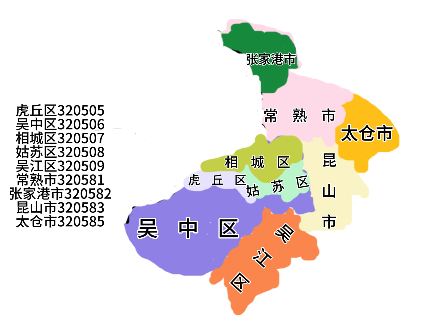 新版 苏州区划以及区划代码大变迁