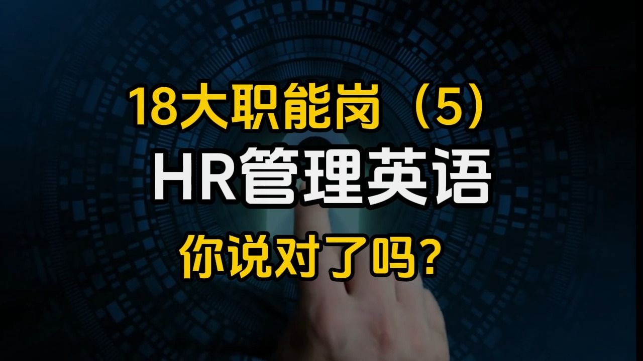 HR英文业务高频表达哔哩哔哩bilibili