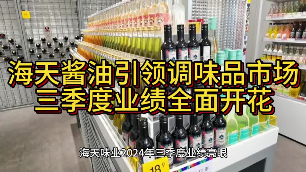 海天酱油引领调味品市场,三季度业绩全面开花哔哩哔哩bilibili