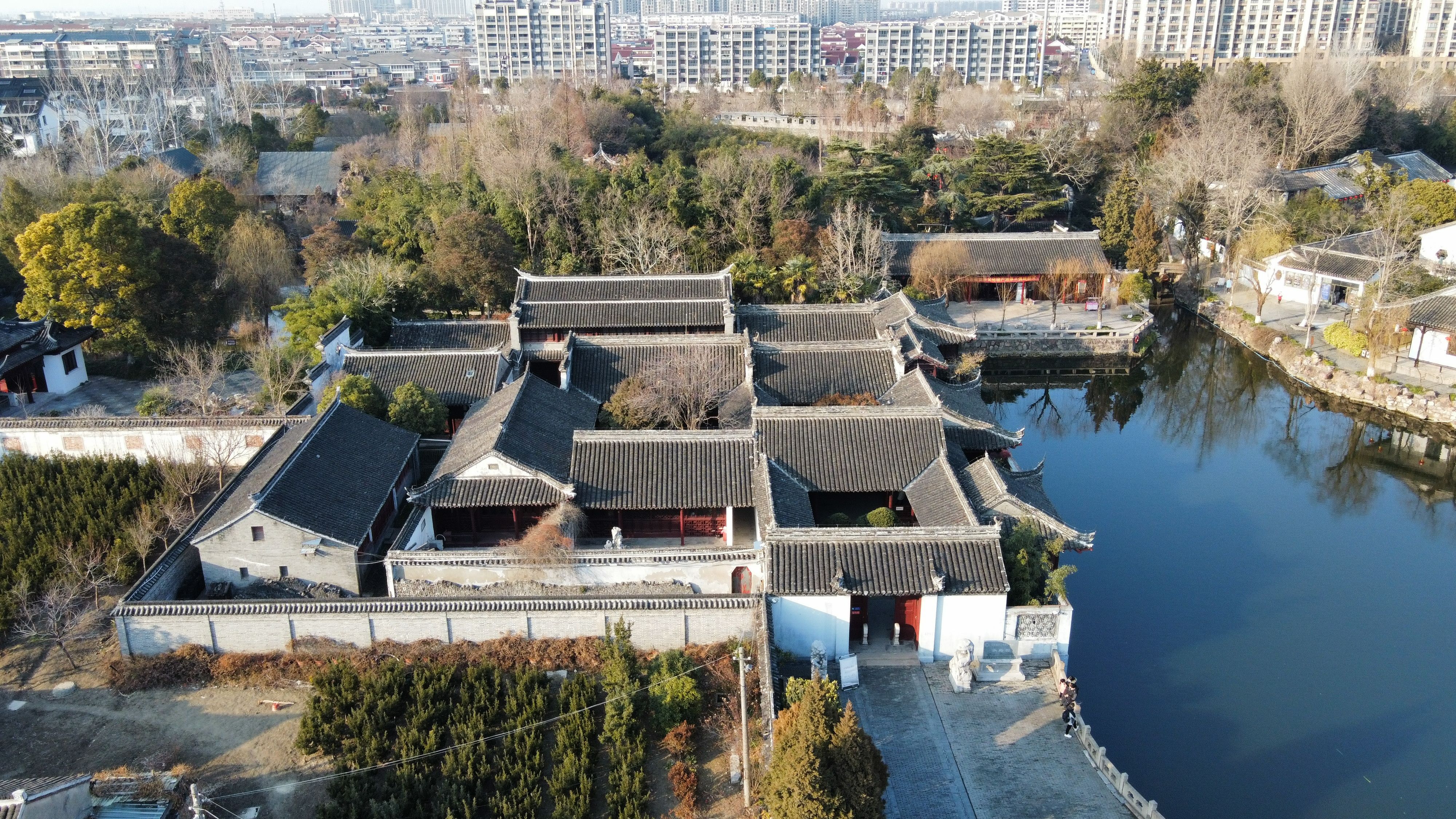 航拍如皋水绘园,冒辟疆与董小宛的世外栖居地,文化历史非常厚重