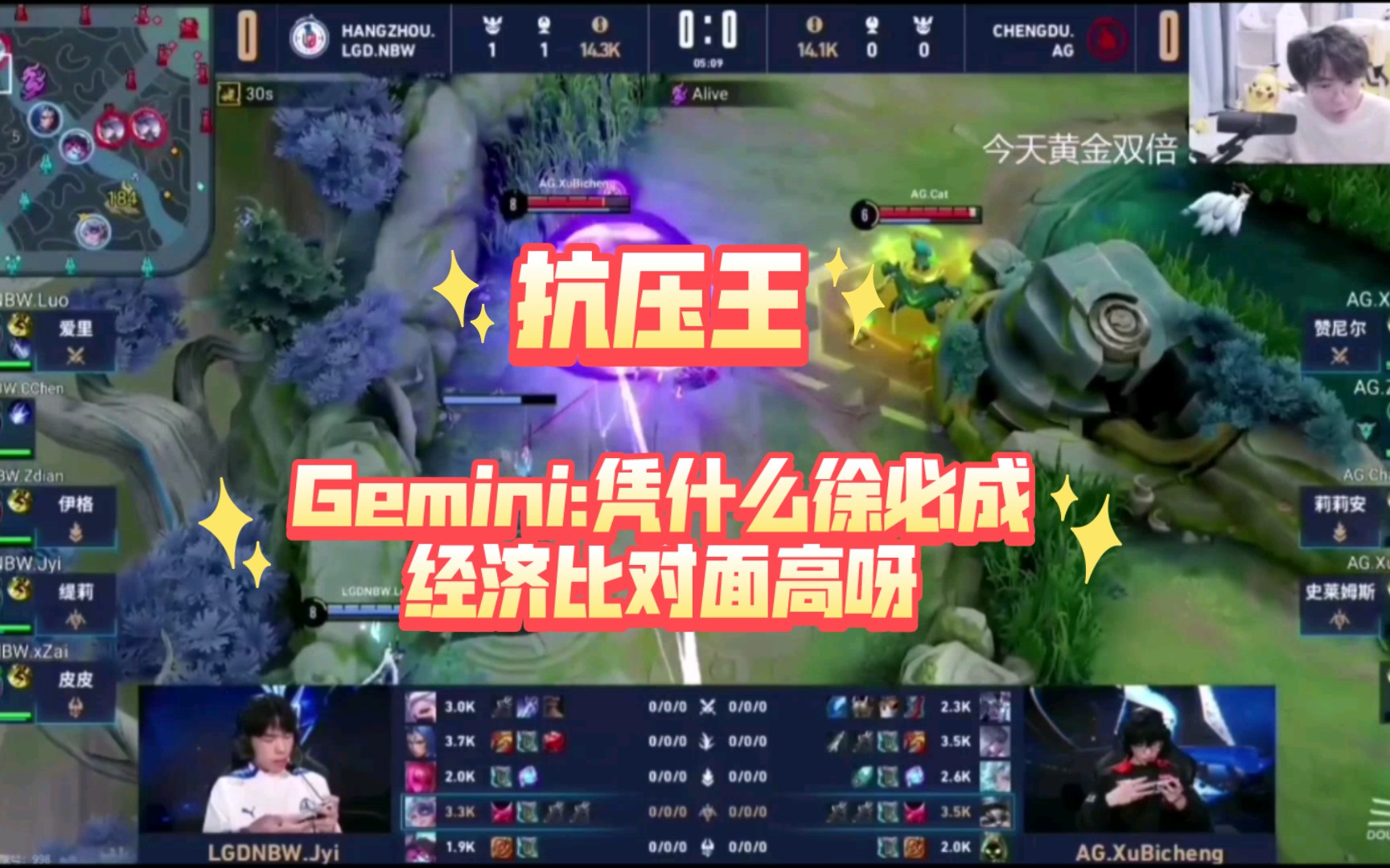 一直被压的徐必成经济比对面高惊呆gemini;徐必成:我既能抗压!