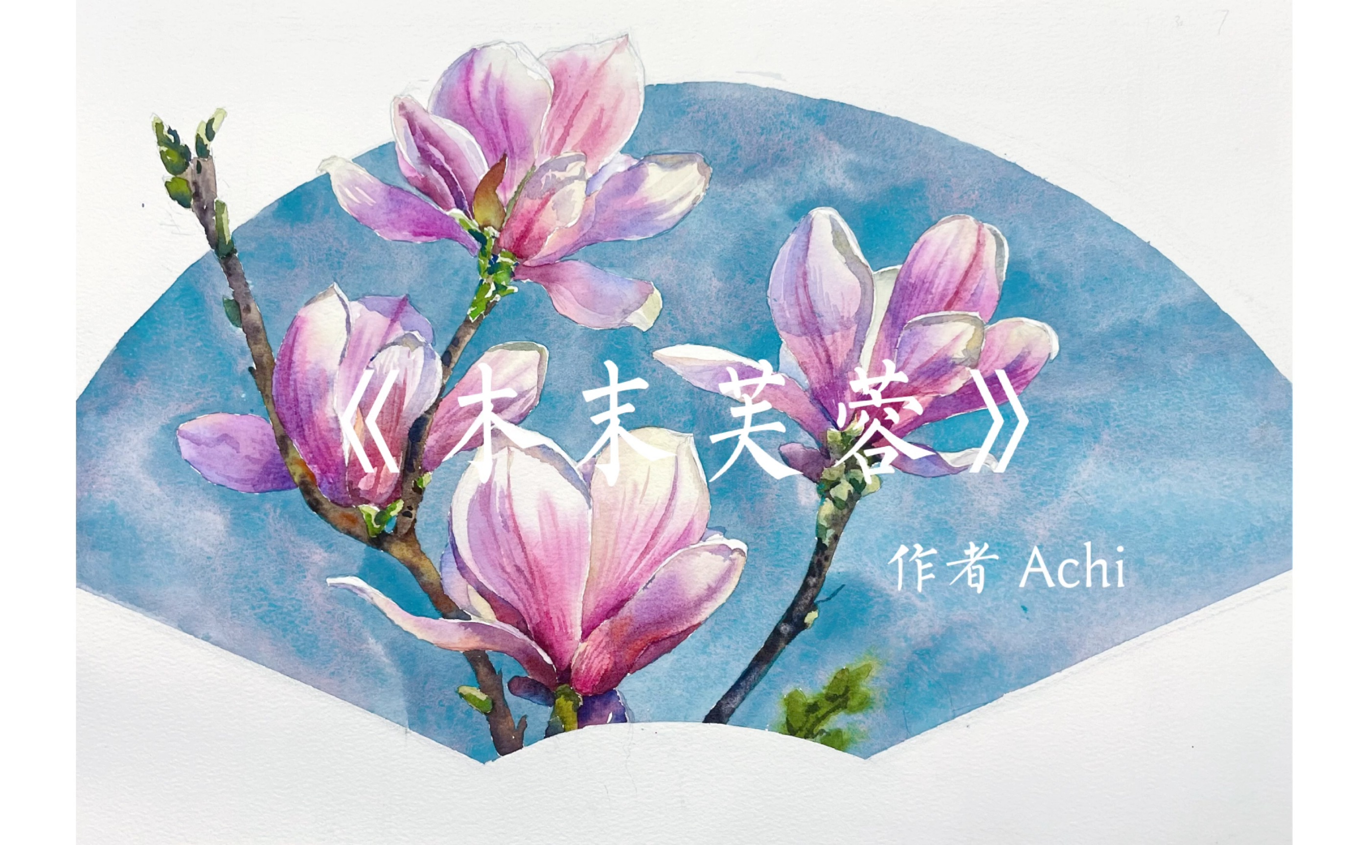 [图]水彩花卉教程-玉兰花/辛夷花的画法