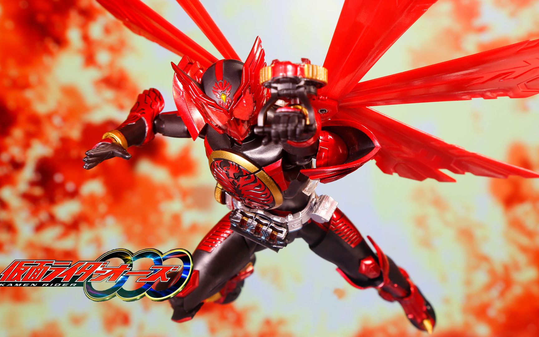 "倒爷快乐小红鸟"假面骑士ooo鸟联组真骨雕 万代 鸟系联组 tajadol