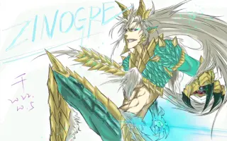 手绘《怪物猎人》雷狼龙拟人化(男)