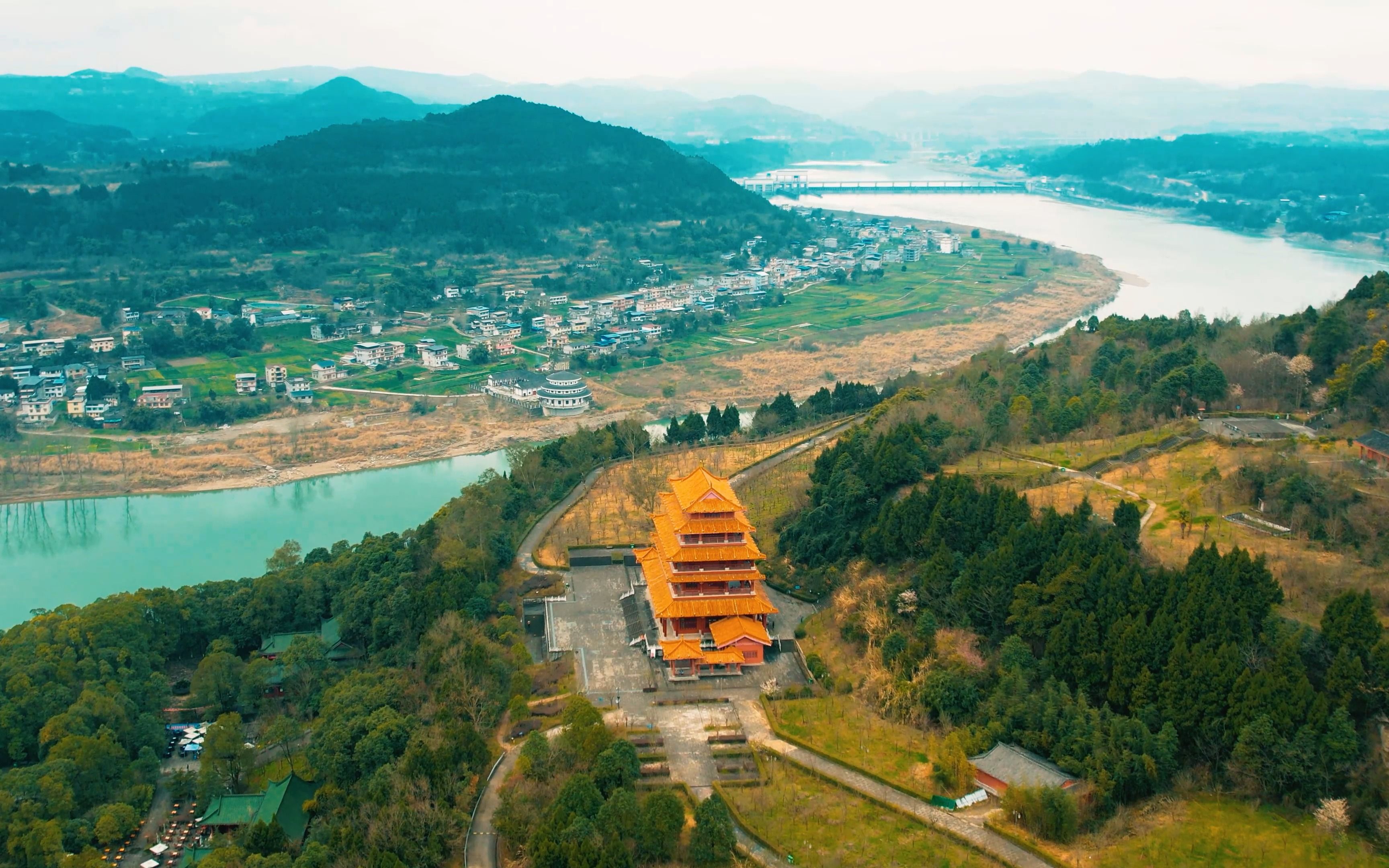 dji air 2s 航拍四川阆中滕王阁