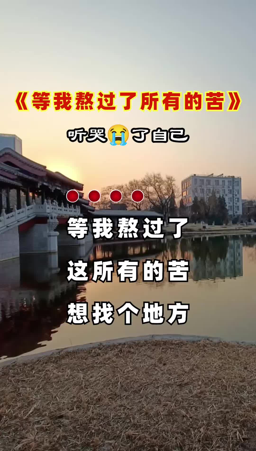 等我熬過了這所有的苦,想找個地方開始放聲大哭… 歌詞句句入心 傷感