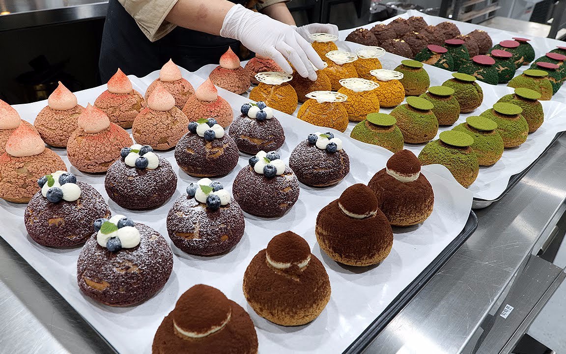 【街头美食】巧克力奶油面包  纽约曼哈顿风格手工碎汉堡包