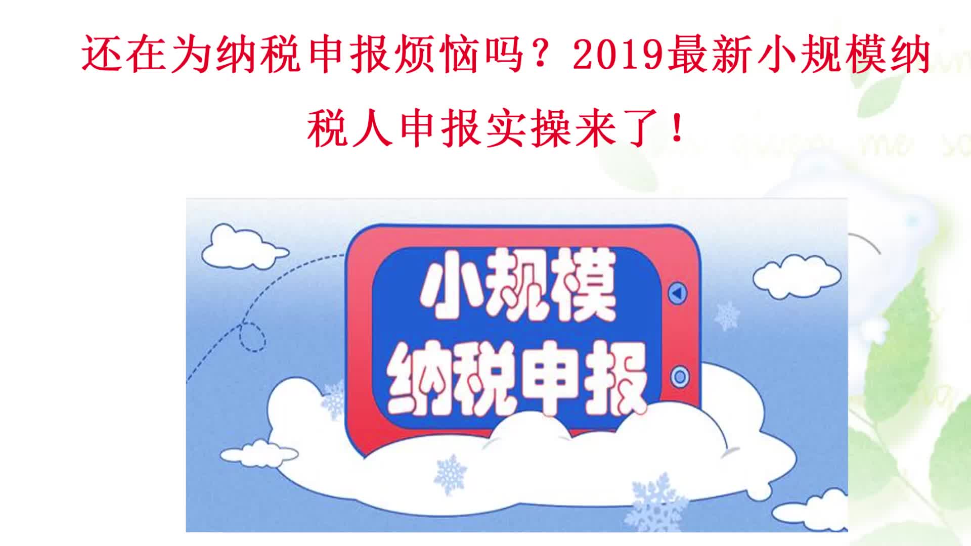 不要再为纳税申报苦恼了,最新的小规模纳税申报实操来了!哔哩哔哩bilibili