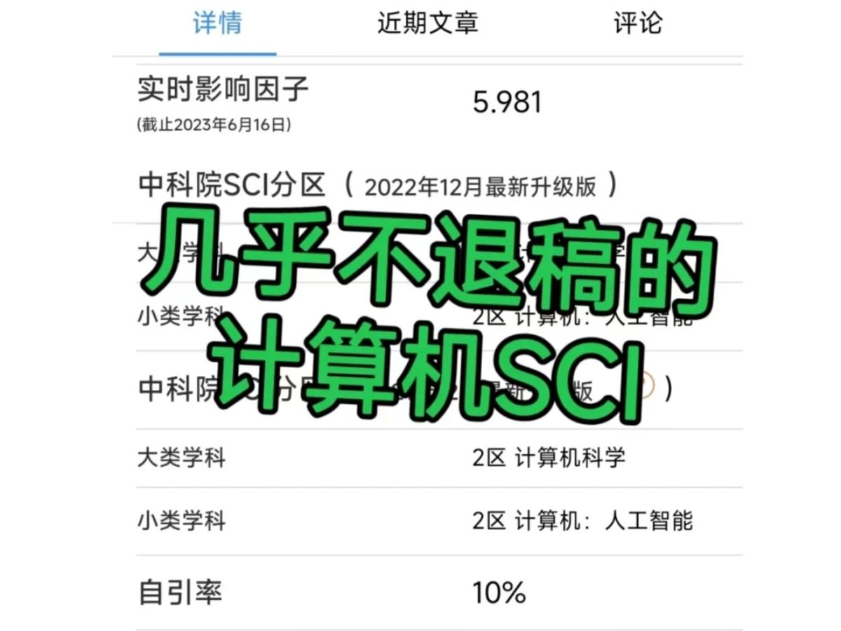 2024下半年缺个SCI二区、CCFB的看过来了,这个审稿率超快,录用率90%!本科生保研/国内外申博/评职称都应该看!哔哩哔哩bilibili