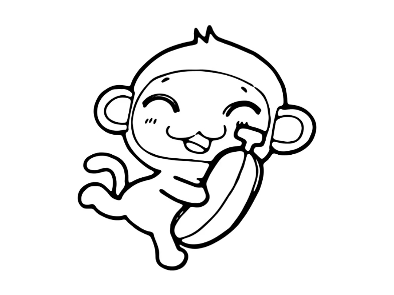小猴子抱香蕉