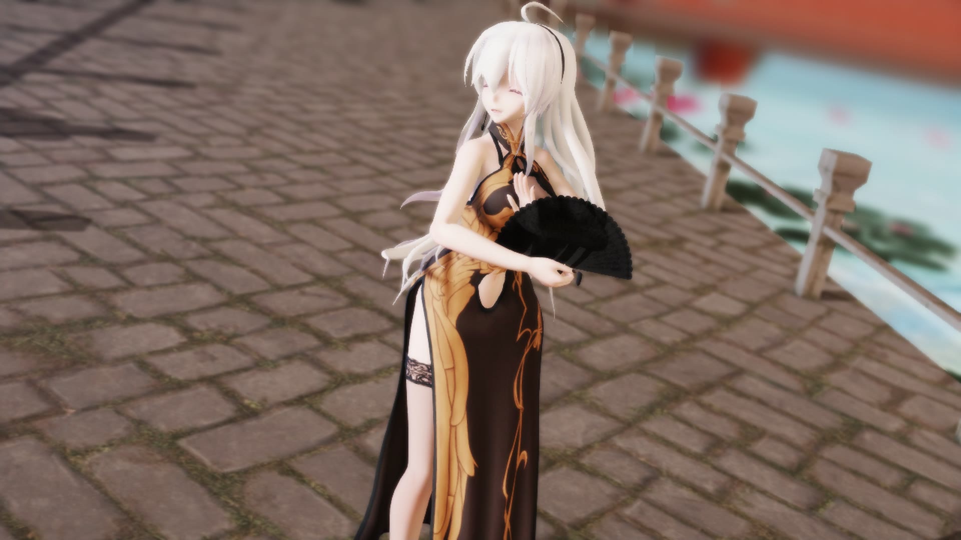 弱音弱音旗袍过膝袜