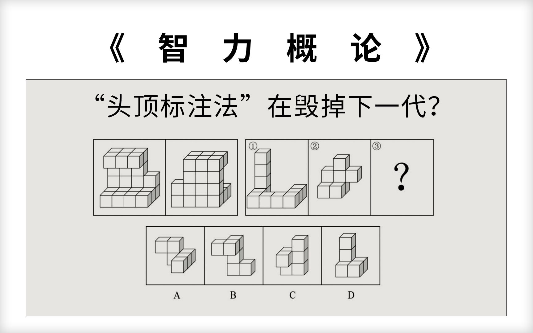 [图]《智力概论》头顶标注法在毁掉下一代吗？智力究竟是什么？