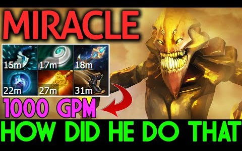 【DOTA2】Miracle 1000 GPM ! 裤裆里藏银行 辉耀慧光的中单沙王哔哩哔哩bilibili