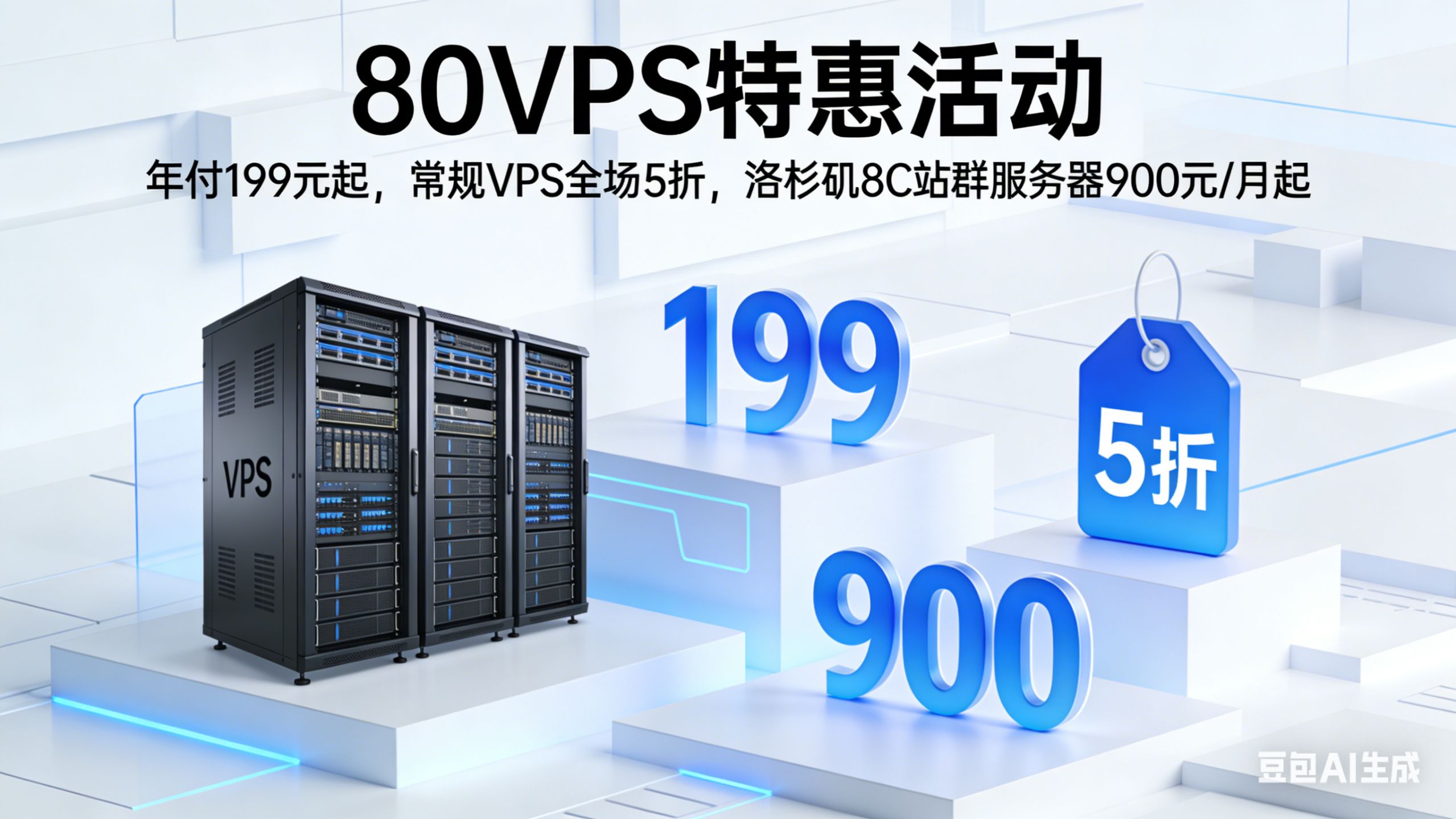 80VPS 福利拉满:年付 199 元起 + 全场 5 折,洛杉矶 8C 站群只要 900 / 月