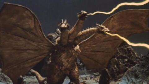 外星人召唤宇宙怪兽 三头龙 袭击地球 被哥斯拉打跑了 哔哩哔哩