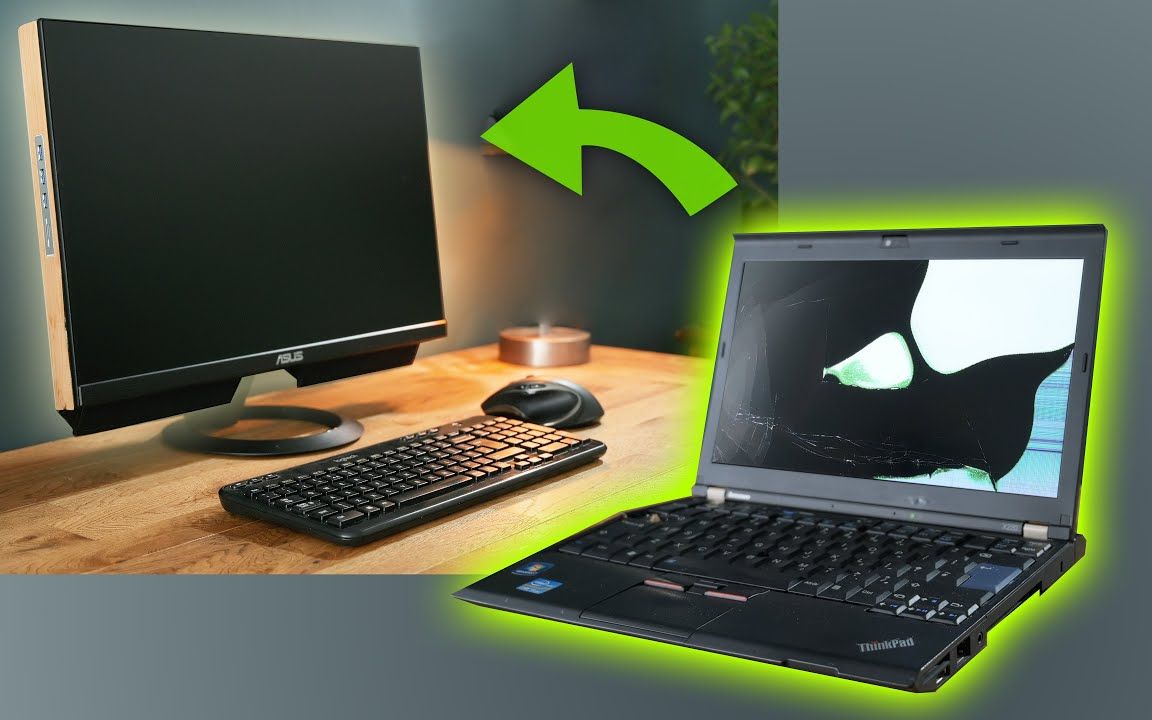 [DIY Perks][渣翻搬运]坏笔记本变一体机#Transform a Damaged Laptop into an ALLINONE desktop哔哩哔哩bilibili