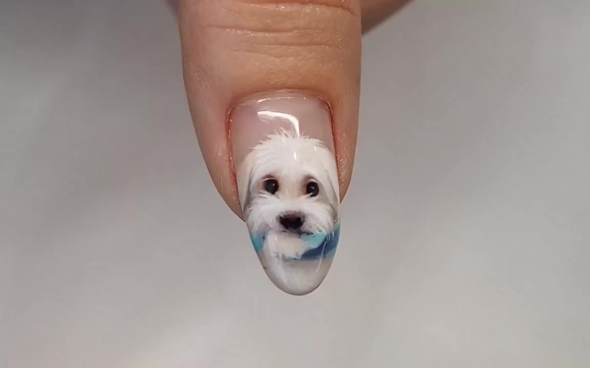 puppy dog nail art by yoriko lai 狗狗美甲彩绘
