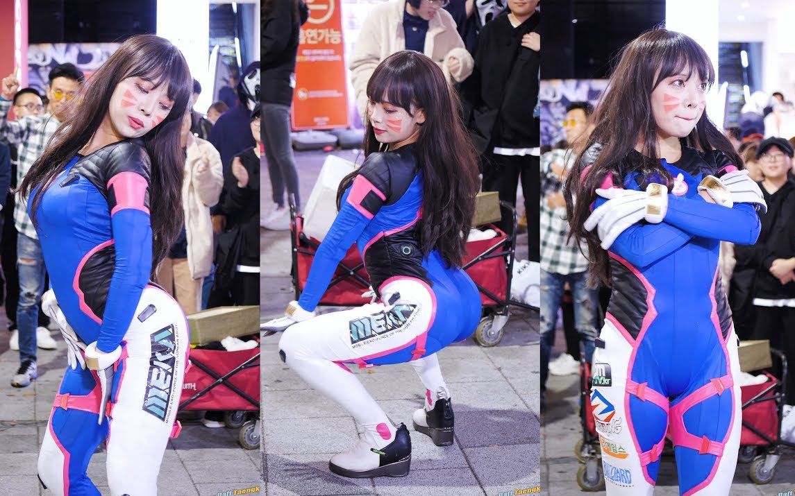 starfruit守望先锋dva性感coser弘大街头表演aoaexcuseme翻跳