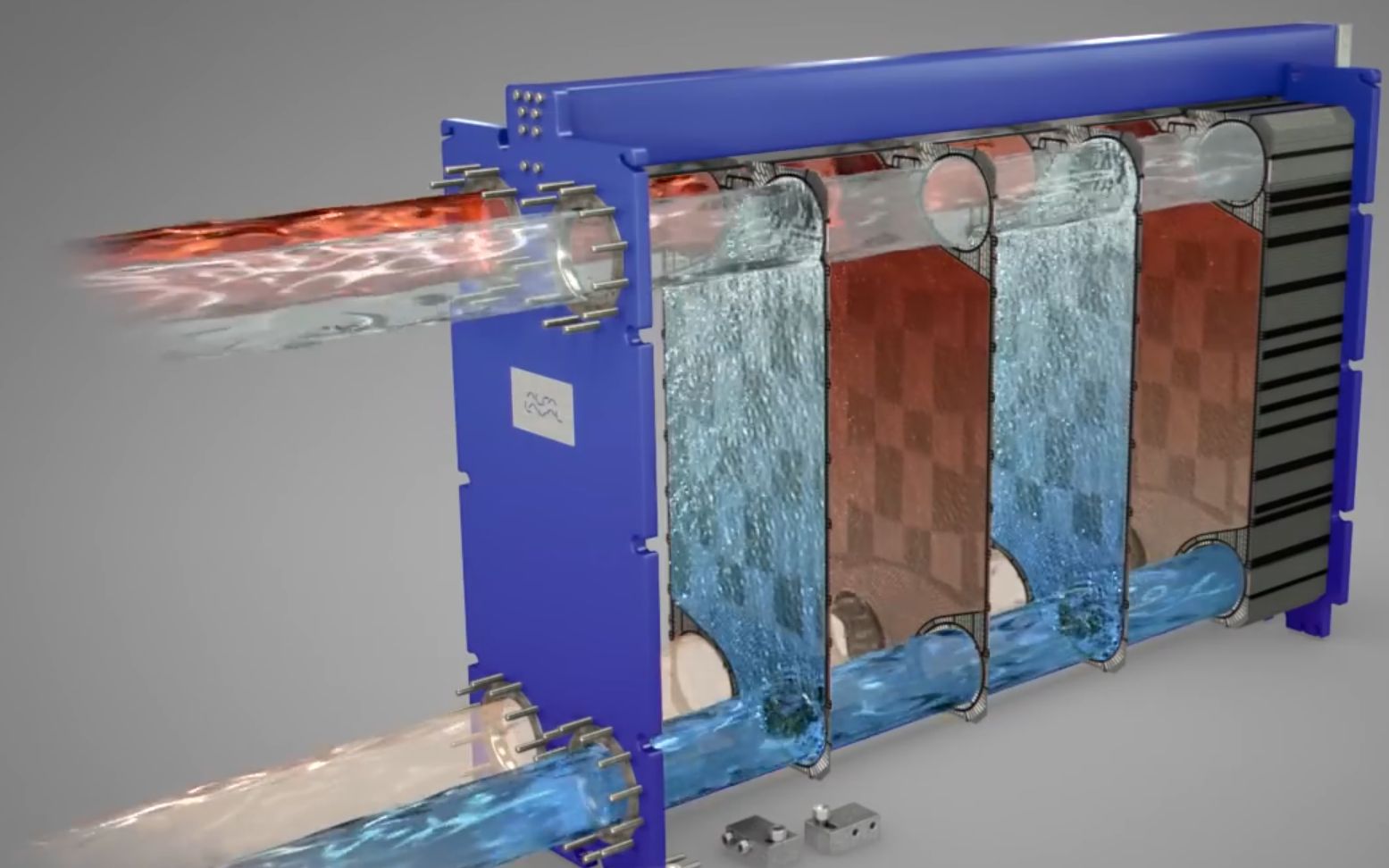 [图]【3D动画】板式换热器-结构及换热原理