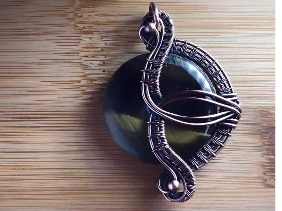 【kelly jones jewellery】swan包石吊坠 金属缠绕绕线制作教程117