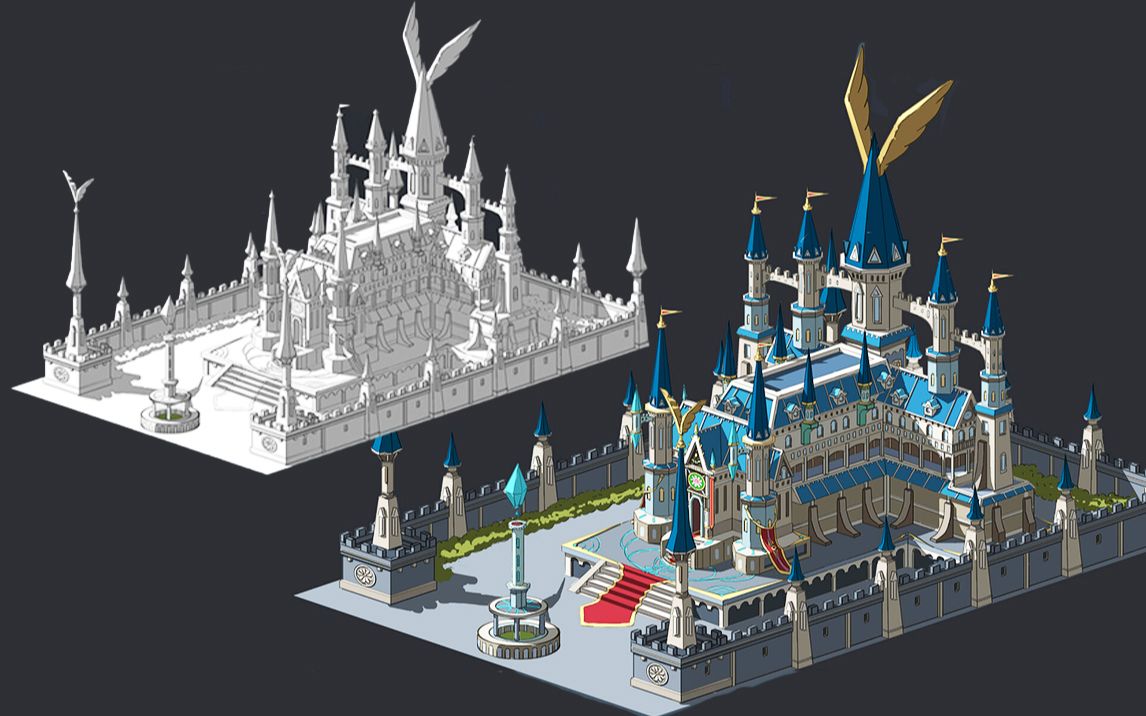 3dmax大型场景建模百分百带你还原黎明之光永恒神国主城场景简单易上