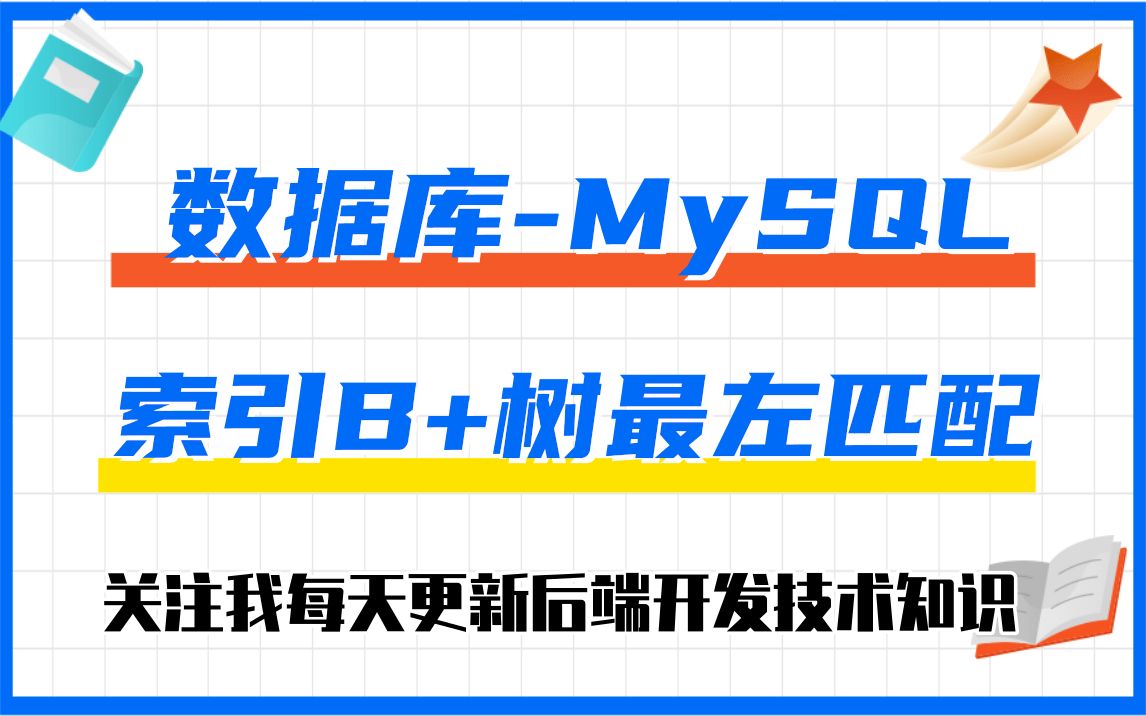 MySQL索引B+树,最左匹配|MySQL集群/优化/存储/引擎/代码操作数据/数据库连接池哔哩哔哩bilibili