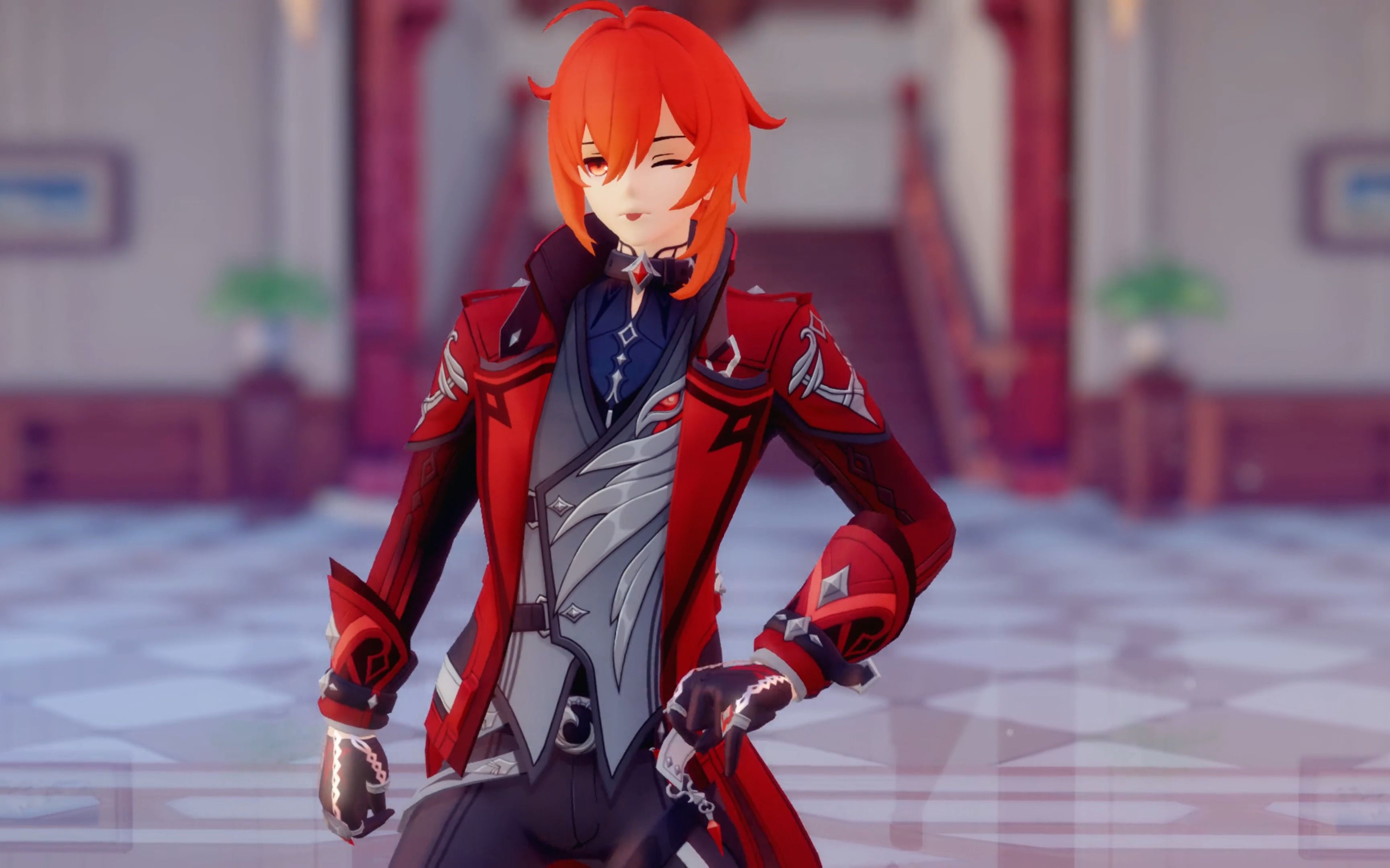 当迪卢克收到了旅行者送的新皮肤