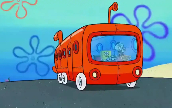 海绵宝宝比奇堡小镇公交车moc