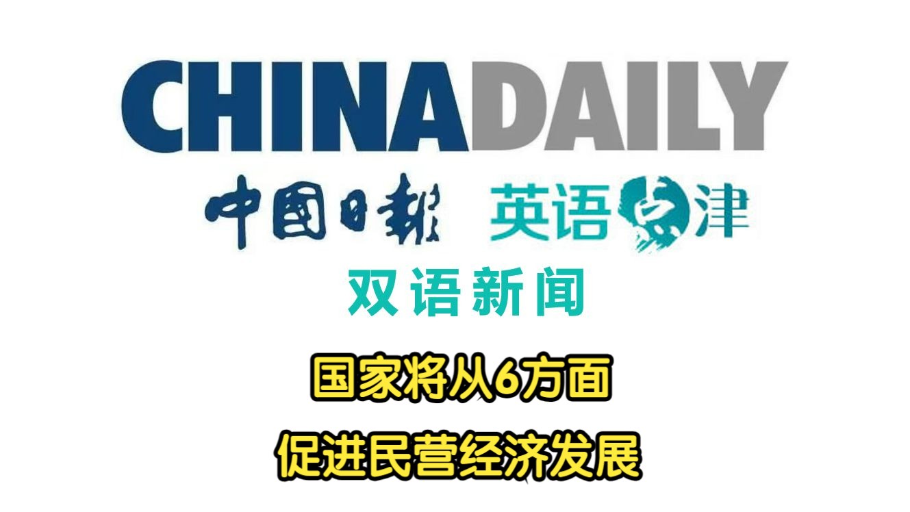 【CHINA DAILY】国家将从6方面促进民营经济发展哔哩哔哩bilibili