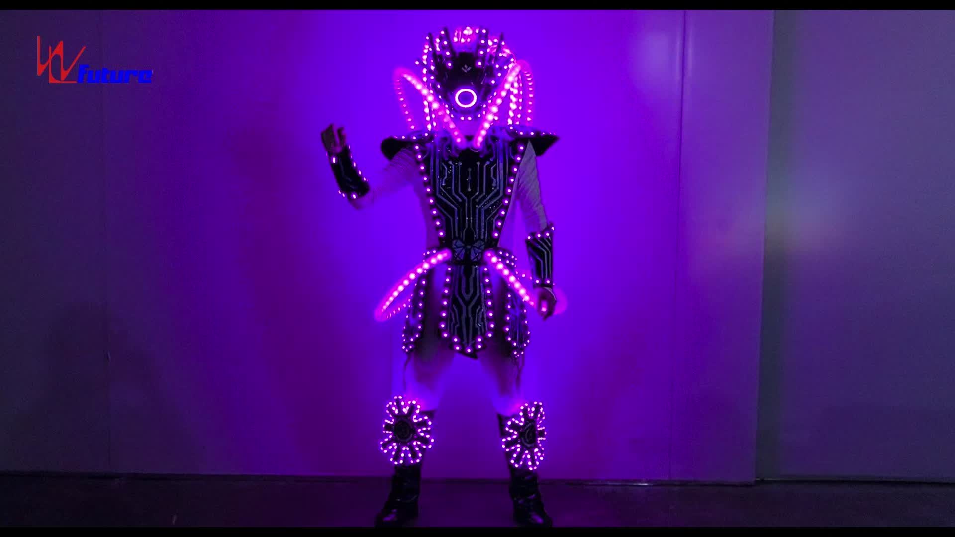 led赛博朋克发光服上身效果