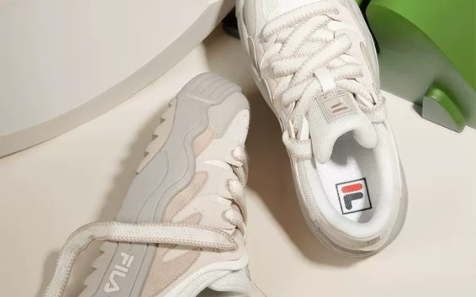 fila 斐乐斑斓鞋rosetta女鞋板鞋面包厚底鞋增高复古时尚休闲鞋