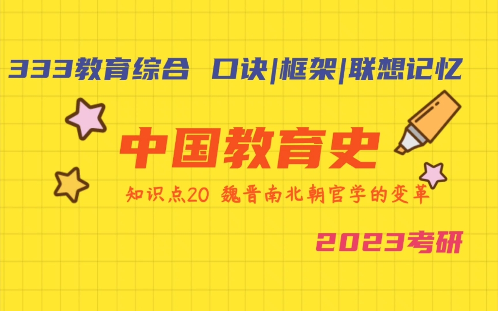 [图]333教综带背 333教育学考研 中国教育史 知识点:魏晋南北朝官学的变革