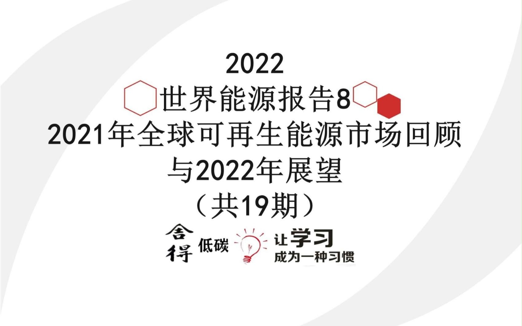 世界能源发展报告(2022)82021年全球可再生能源市场回顾与2022年展望哔哩哔哩bilibili