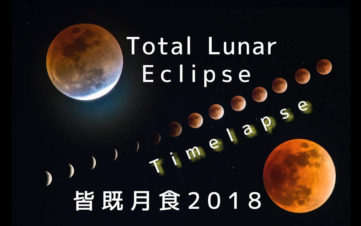 4k 延时摄影 月食 超级蓝血月 super blue blood moon 4k lunar