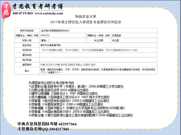 2018华南农业大学风景园林系风景园林规划与设计考研参考书目哔哩哔哩bilibili