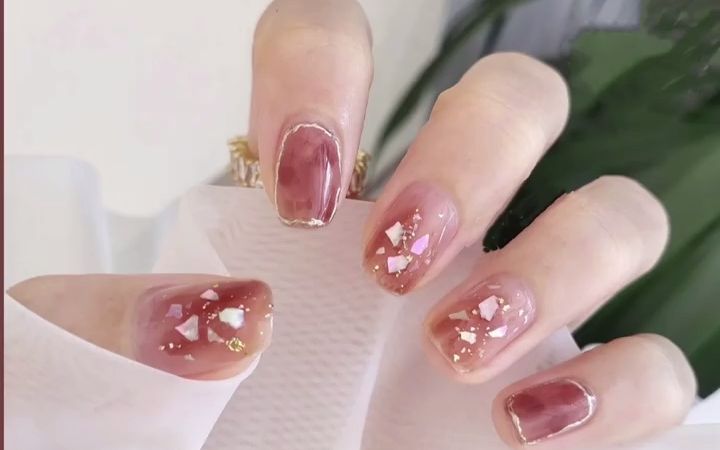 活动作品温柔云母贝壳美甲