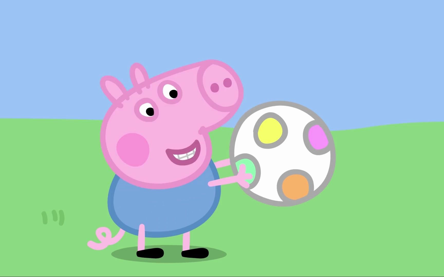 小猪佩奇:好开心!,乔治与猪妈妈和佩奇一起玩球
