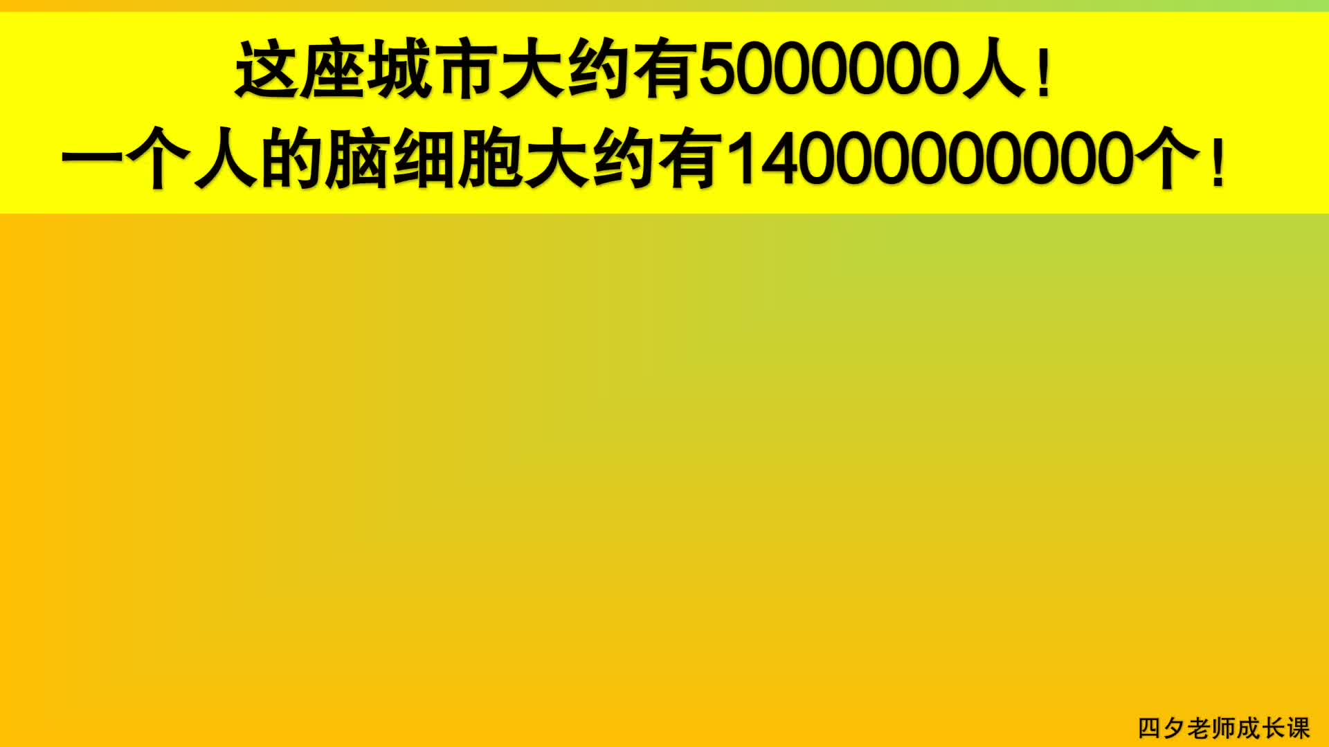 [图]四年级数学：把城市人口数和脑细胞数改写为万或亿作单位