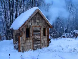 在后山上利用废弃的托盘打造一间荒野庇护所，偶尔独自居住在这里！（精剪纯享版）